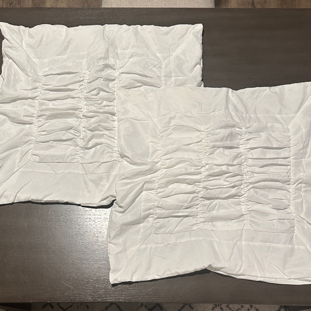White Square pillow shams, never used.